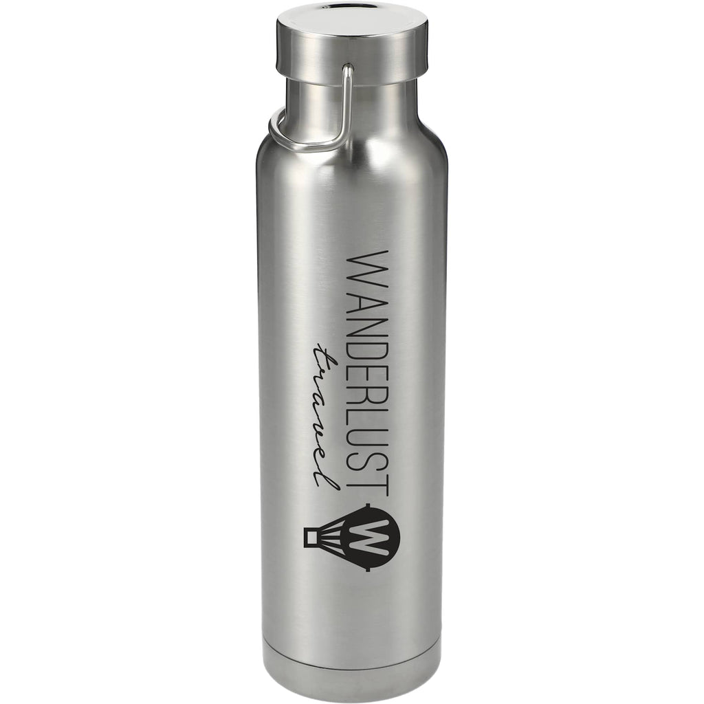 Thor Copper Insulated Water Bottle, 22 oz - Silver - Front