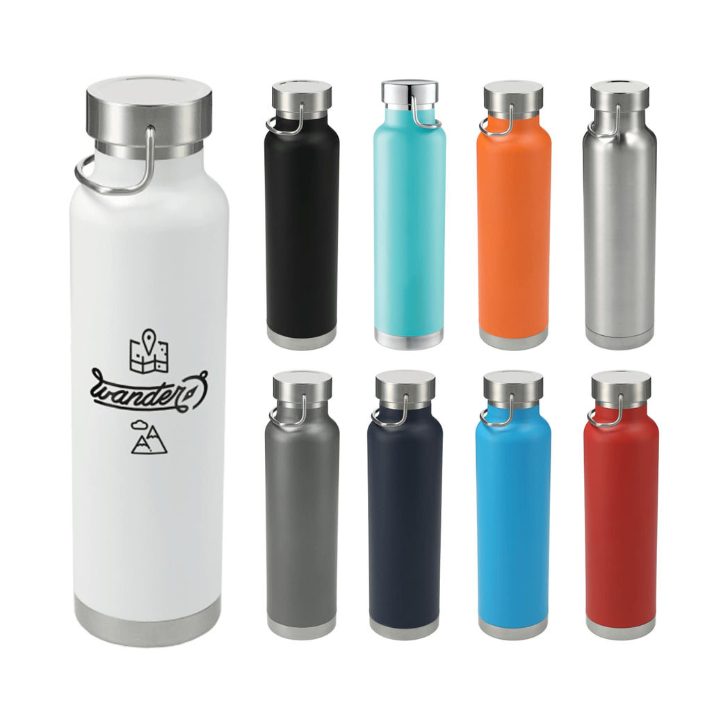 Thor Copper Insulated Water Bottle, 22 oz - White - Front Group