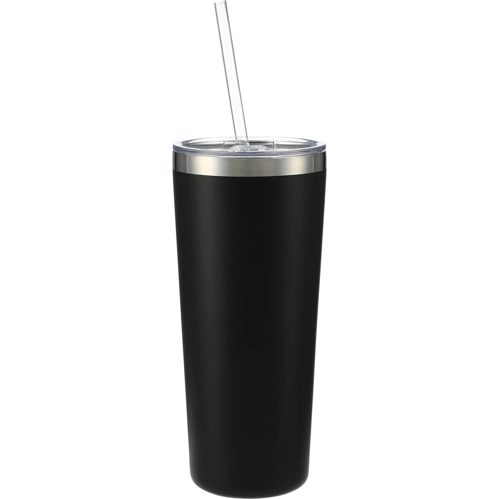 Thor Copper Vacuum Tumbler with Slide Lid, 22 oz Laser Engraving - Black - Back