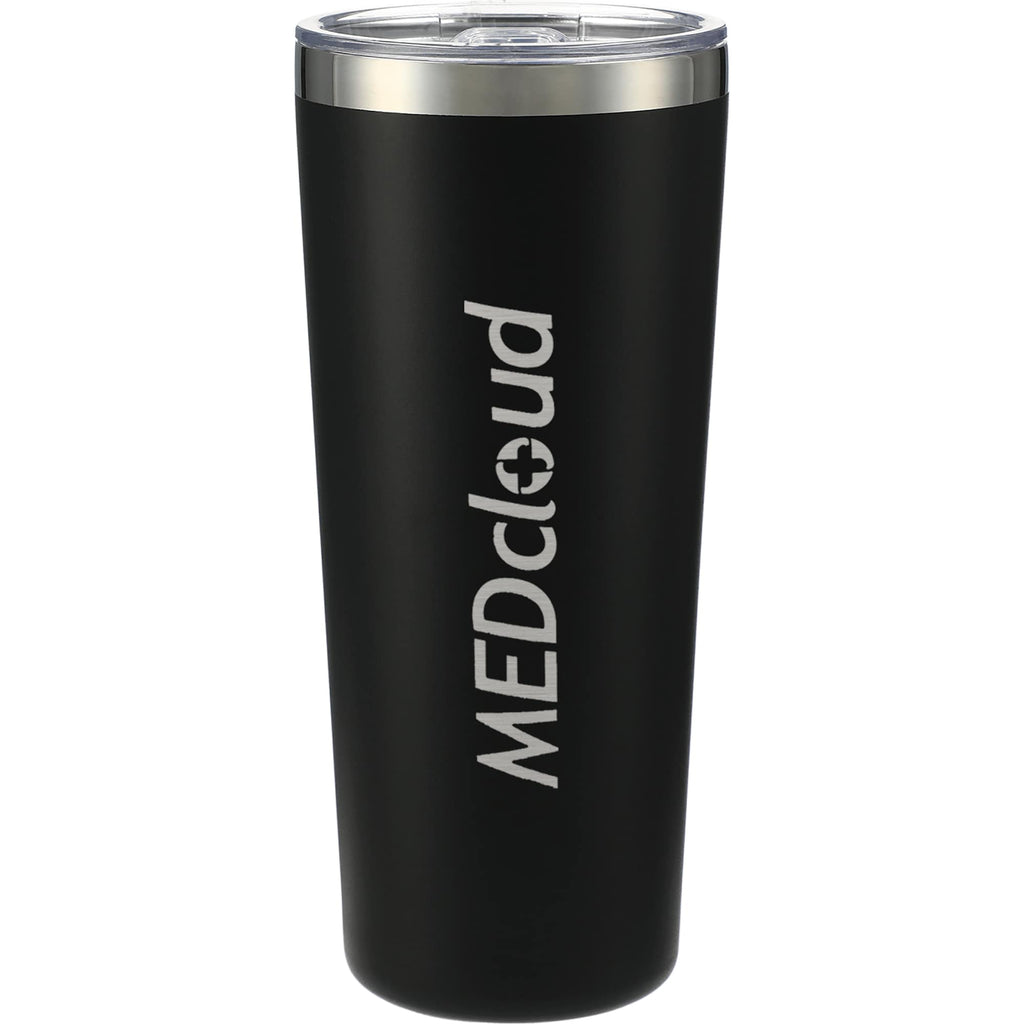 Thor Copper Vacuum Tumbler with Slide Lid, 22 oz Laser Engraving - Black - Front 2