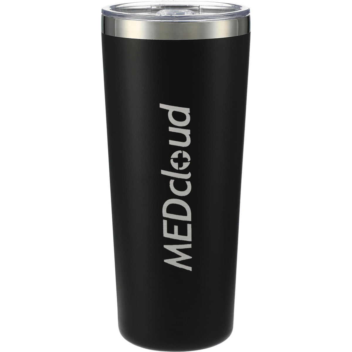 Thor Copper Vacuum Tumbler with Slide Lid, 22 oz Laser Engraving - Black - Front 2