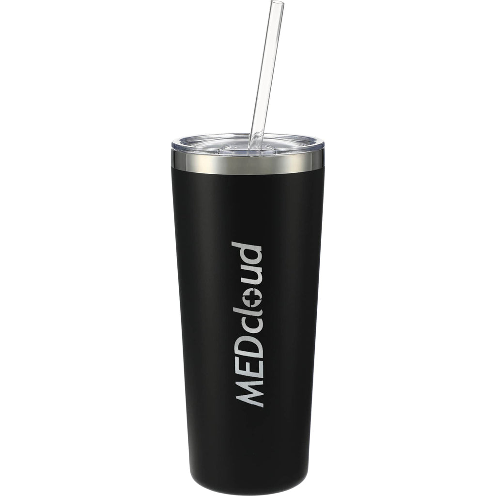 Thor Copper Vacuum Tumbler with Slide Lid, 22 oz Laser Engraving - Black - Front