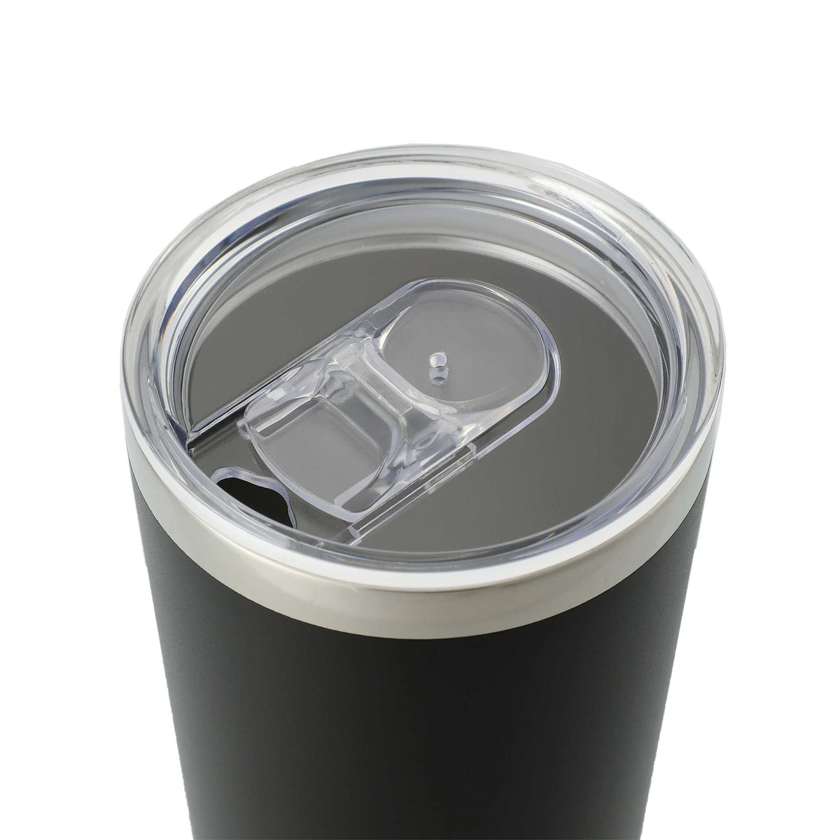 Thor Copper Vacuum Tumbler with Slide Lid, 22 oz Laser Engraving - Black - Left Angle