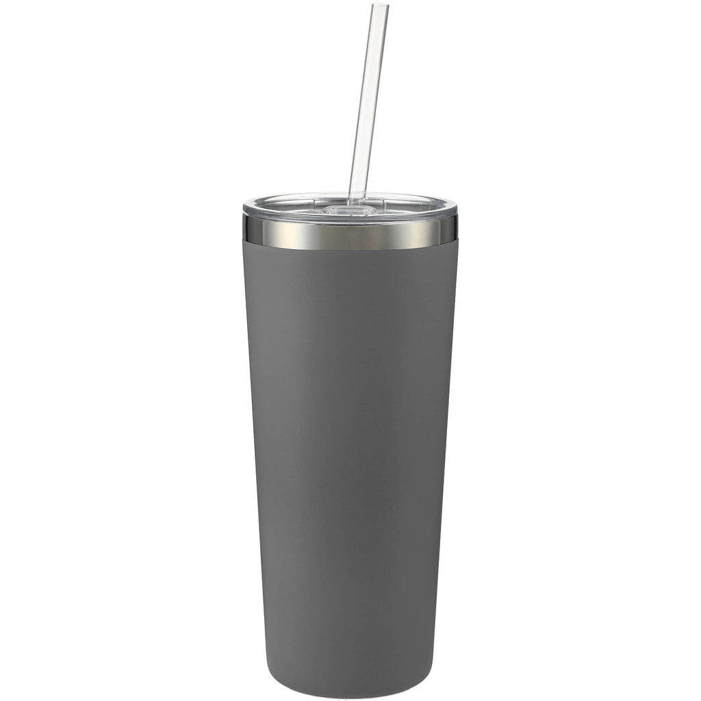 Thor Copper Vacuum Tumbler with Slide Lid, 22 oz Laser Engraving - Gray - Back