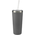 Thor Copper Vacuum Tumbler with Slide Lid, 22 oz Laser Engraving - Gray - Back