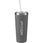 Thor Copper Vacuum Tumbler with Slide Lid, 22 oz Laser Engraving - Gray - Front