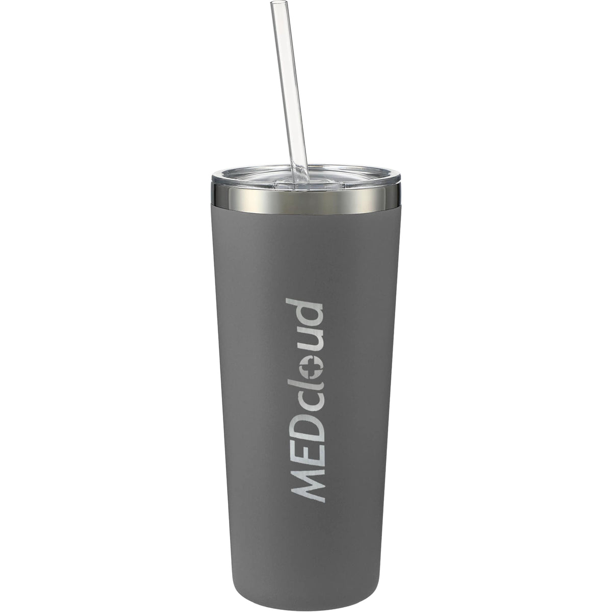 Thor Copper Vacuum Tumbler with Slide Lid, 22 oz Laser Engraving - Gray - Front