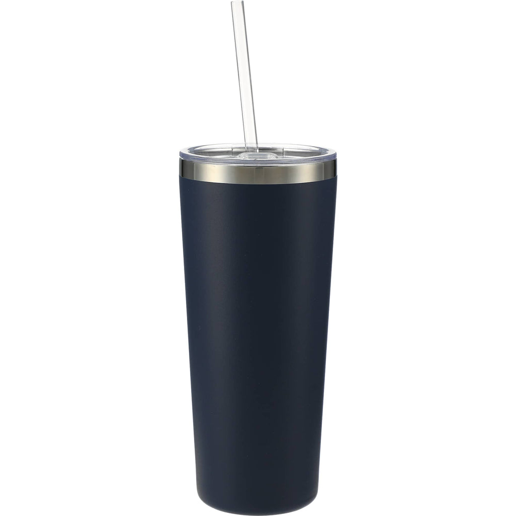 Thor Copper Vacuum Tumbler with Slide Lid, 22 oz Laser Engraving - Navy - Back