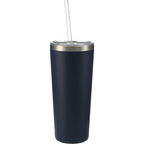 Thor Copper Vacuum Tumbler with Slide Lid, 22 oz Laser Engraving - Navy - Back