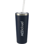 Thor Copper Vacuum Tumbler with Slide Lid, 22 oz Laser Engraving - Navy - Front 2