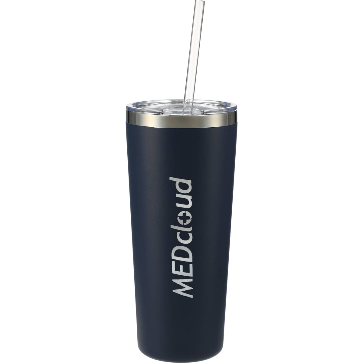 Thor Copper Vacuum Tumbler with Slide Lid, 22 oz Laser Engraving - Navy - Front 2