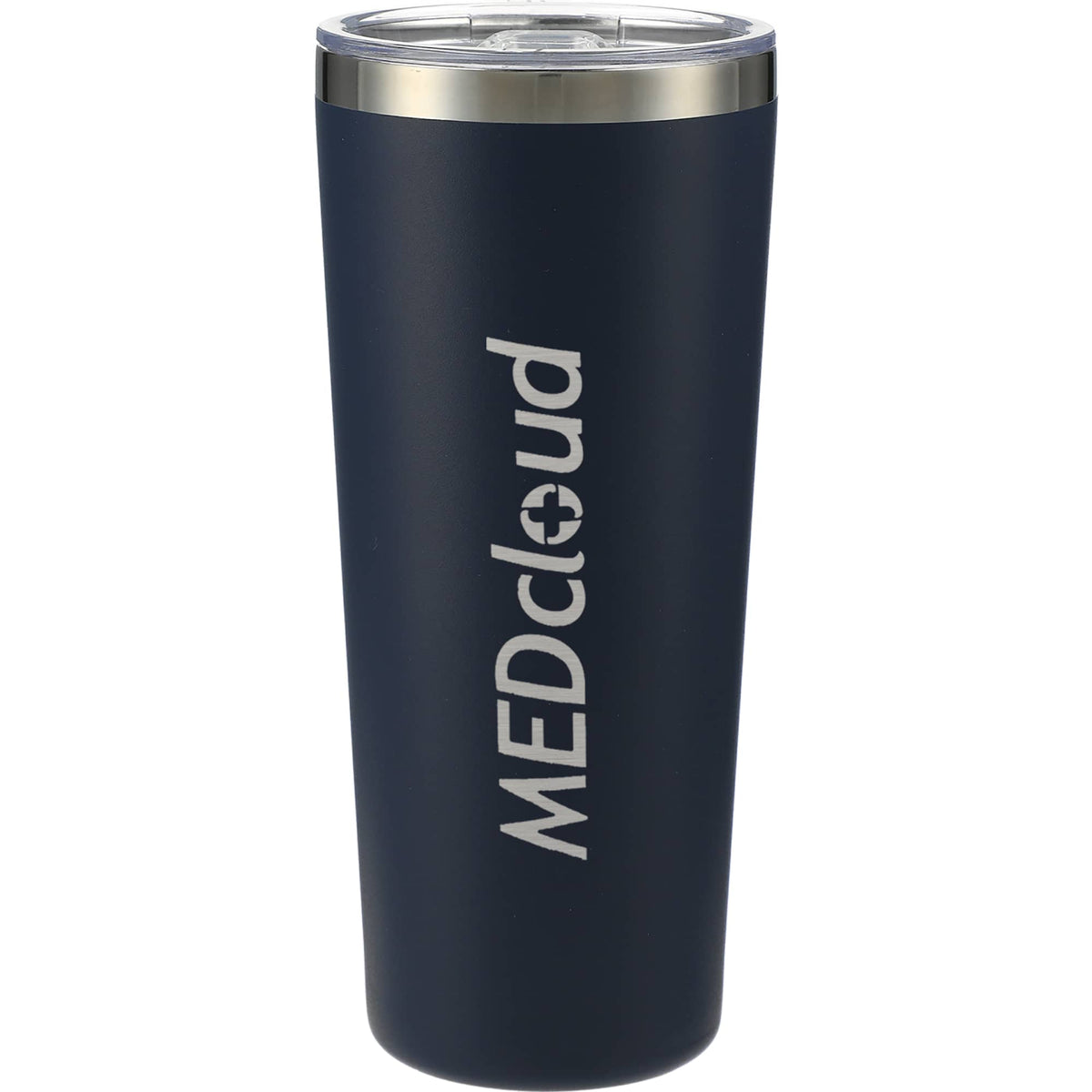 Thor Copper Vacuum Tumbler with Slide Lid, 22 oz Laser Engraving - Navy - Front