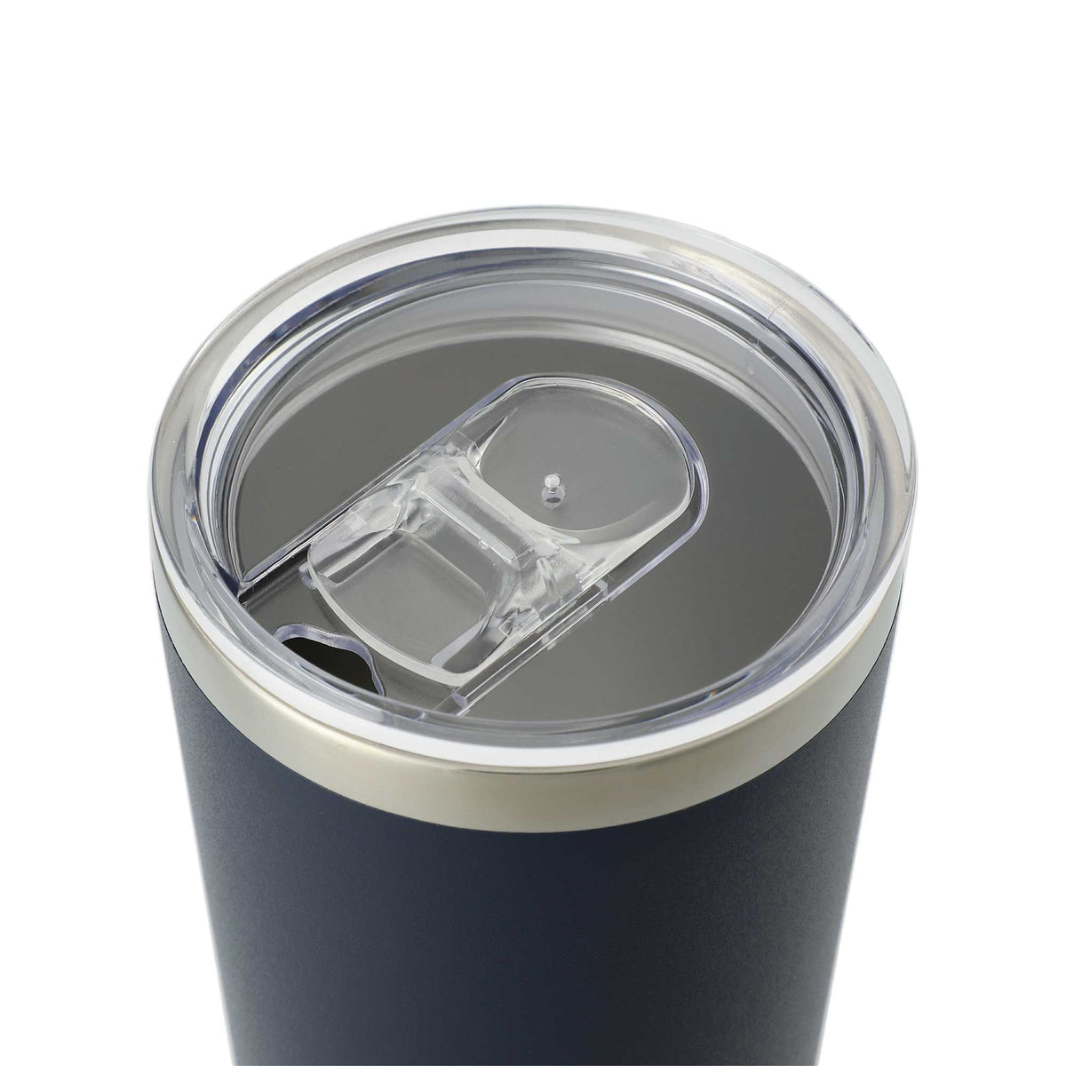 Thor Copper Vacuum Tumbler with Slide Lid, 22 oz Laser Engraving - Navy - Left Angle