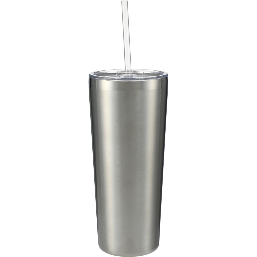 Thor Copper Vacuum Tumbler with Slide Lid, 22 oz Laser Engraving - Silver - Back