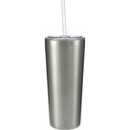Thor Copper Vacuum Tumbler with Slide Lid, 22 oz Laser Engraving - Silver - Back