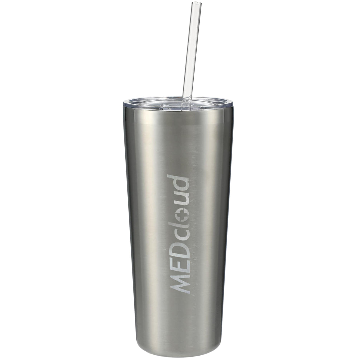 Thor Copper Vacuum Tumbler with Slide Lid, 22 oz Laser Engraving - Silver - Front 2
