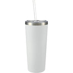 Thor Copper Vacuum Tumbler with Slide Lid, 22 oz Laser Engraving - White - Back
