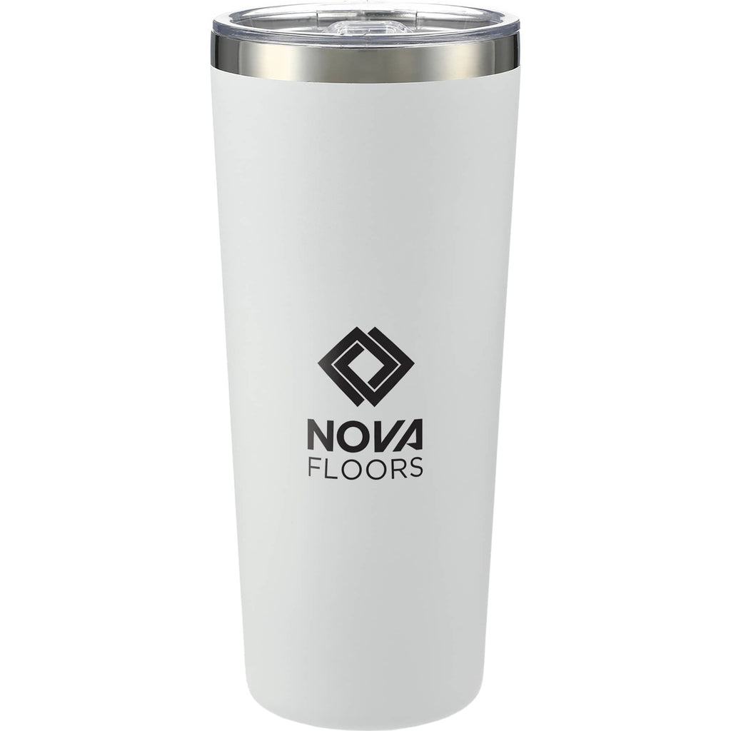 Thor Copper Vacuum Tumbler with Slide Lid, 22 oz Laser Engraving - White - Front 2
