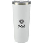 Thor Copper Vacuum Tumbler with Slide Lid, 22 oz Laser Engraving - White - Front 2