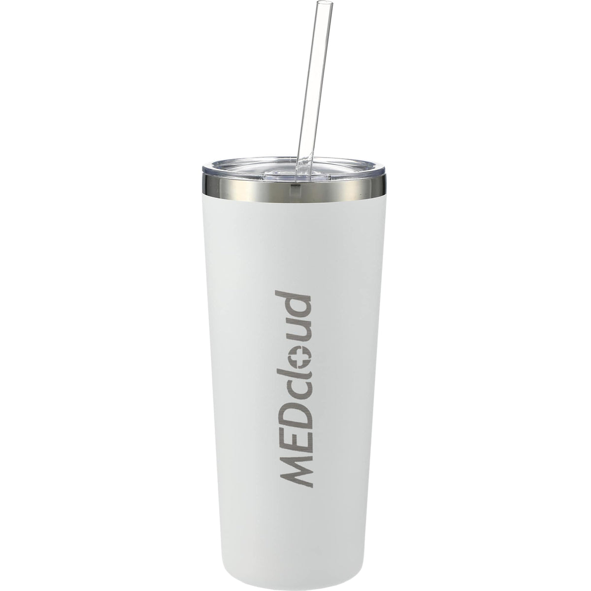 Thor Copper Vacuum Tumbler with Slide Lid, 22 oz Laser Engraving - White - Front