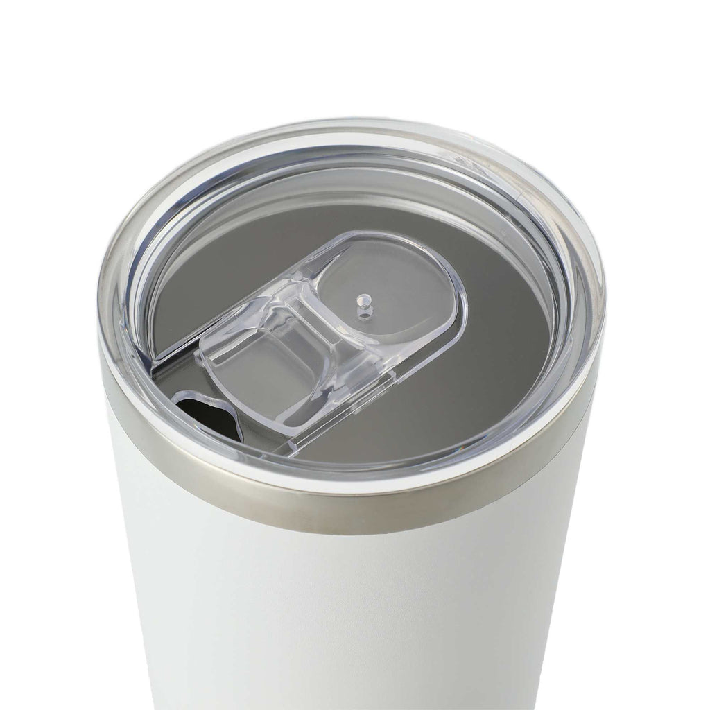 Thor Copper Vacuum Tumbler with Slide Lid, 22 oz Laser Engraving - White - Left Angle