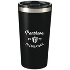 Thor Stainless Tumbler with Straw, 16 oz - Black - Front