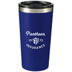 Thor Stainless Tumbler with Straw, 16 oz - Blue - Front