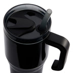 Thor Straw Tumbler with Handle, 20 oz - Black - Lid