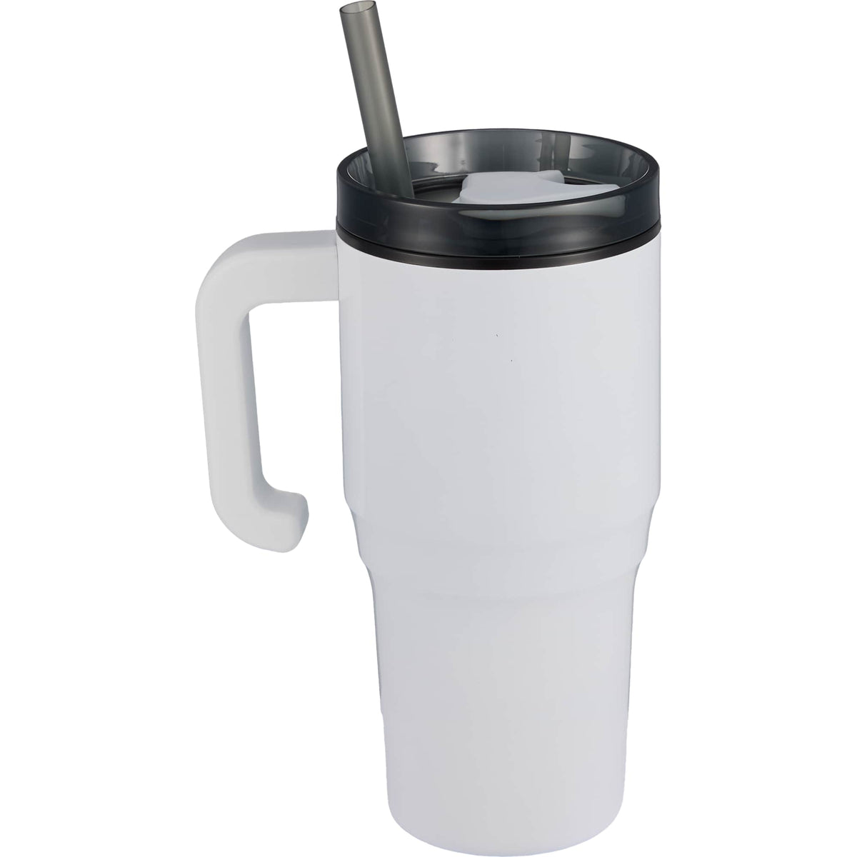 Thor Straw Tumbler with Handle, 20 oz - White - Back