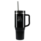 Thor Straw Tumbler with Handle, 40 oz - Black - Front 4