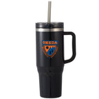 Thor Straw Tumbler with Handle, 40 oz - Black - Front