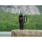 Thor Straw Tumbler with Handle, 40 oz - Black - Left Side 2