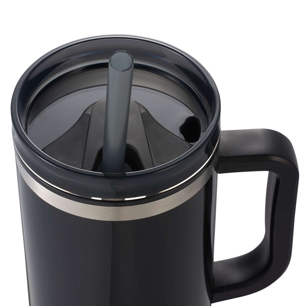 Thor Straw Tumbler with Handle, 40 oz - Black - Top 3