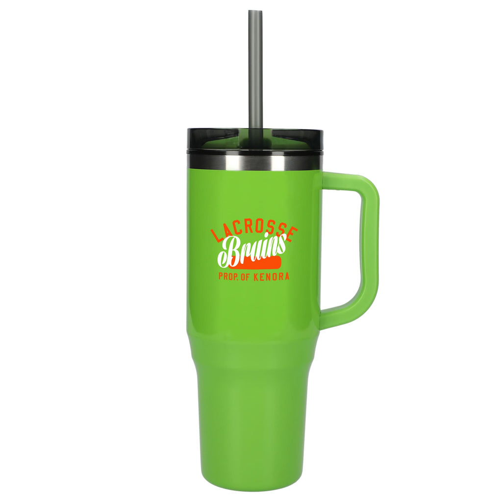 Thor Straw Tumbler with Handle, 40 oz - Green - Front
