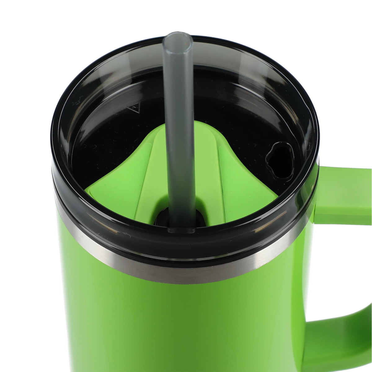 Thor Straw Tumbler with Handle, 40 oz - Green - Top