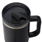 Thor Straw Tumbler with Handle, 40 oz Laser Engraving - Black - Top