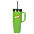Thor Straw Tumbler with Handle, 40 oz Laser Engraving - Green - Front