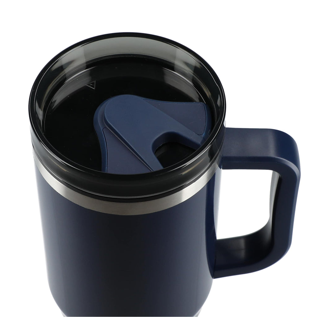 Thor Straw Tumbler with Handle, 40 oz Laser Engraving - Navy - Top 3