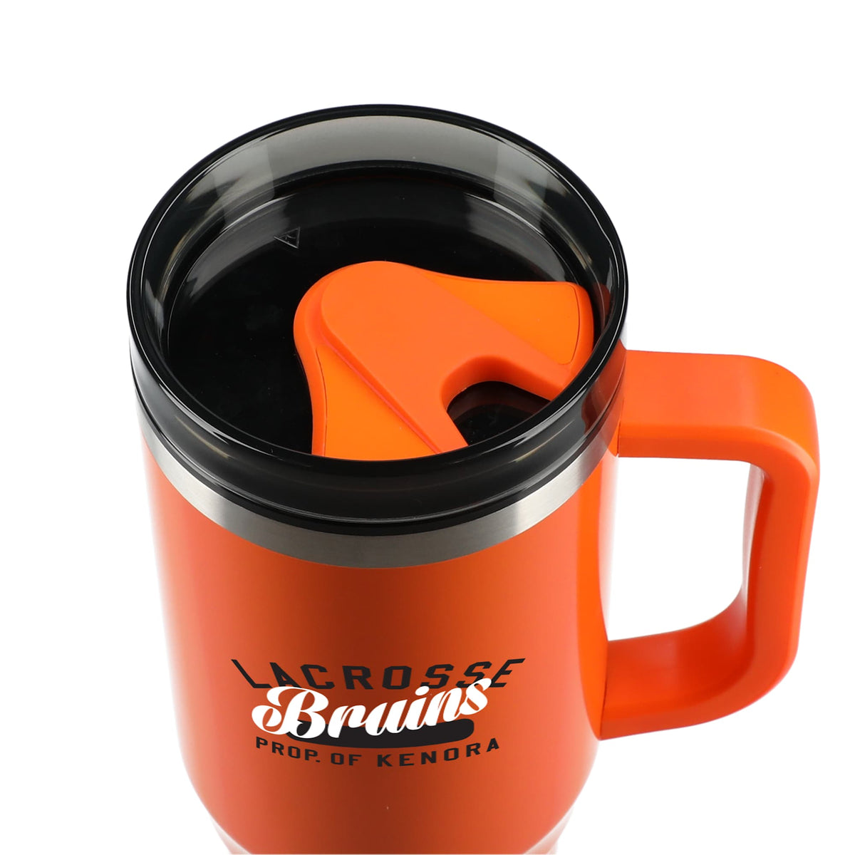 Thor Straw Tumbler with Handle, 40 oz Laser Engraving - Orange - Top 2