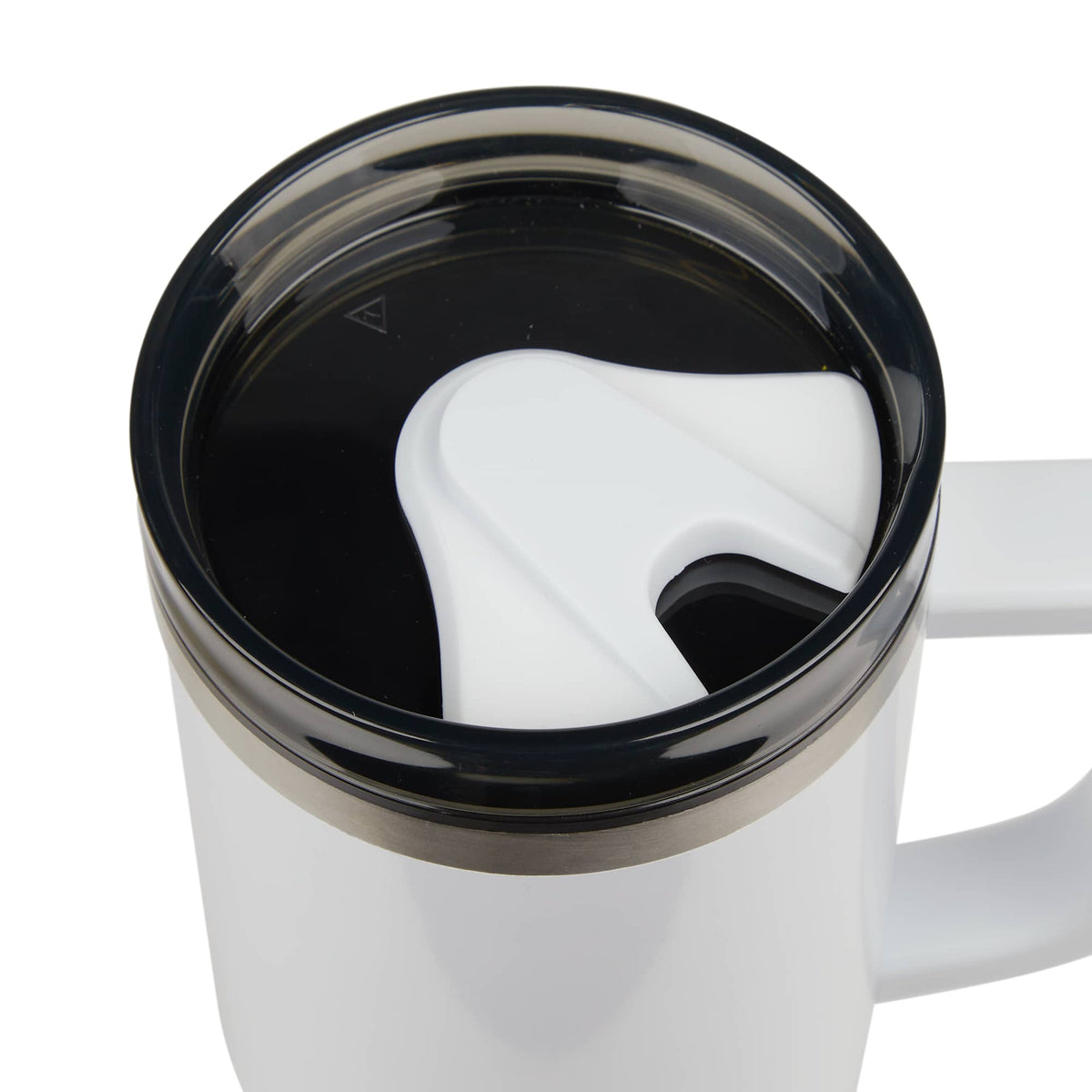 Thor Straw Tumbler with Handle, 40 oz Laser Engraving - White - Top