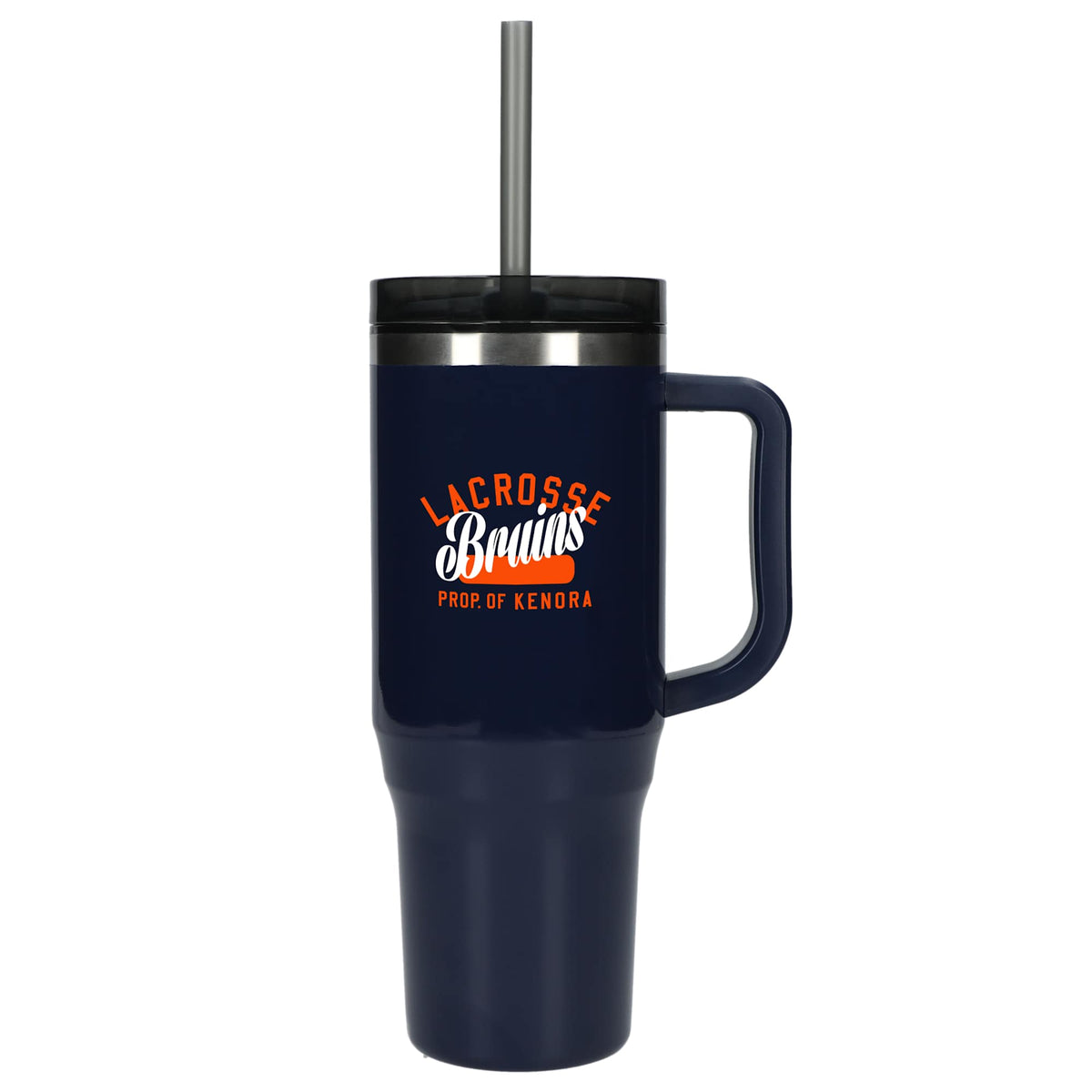 Thor Straw Tumbler with Handle, 40 oz - Navy - Front 2
