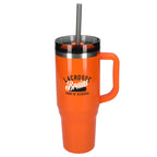 Thor Straw Tumbler with Handle, 40 oz - Orange - Front