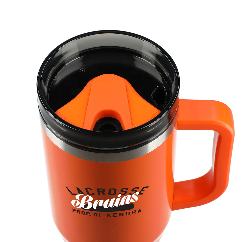 Thor Straw Tumbler with Handle, 40 oz - Orange - Top