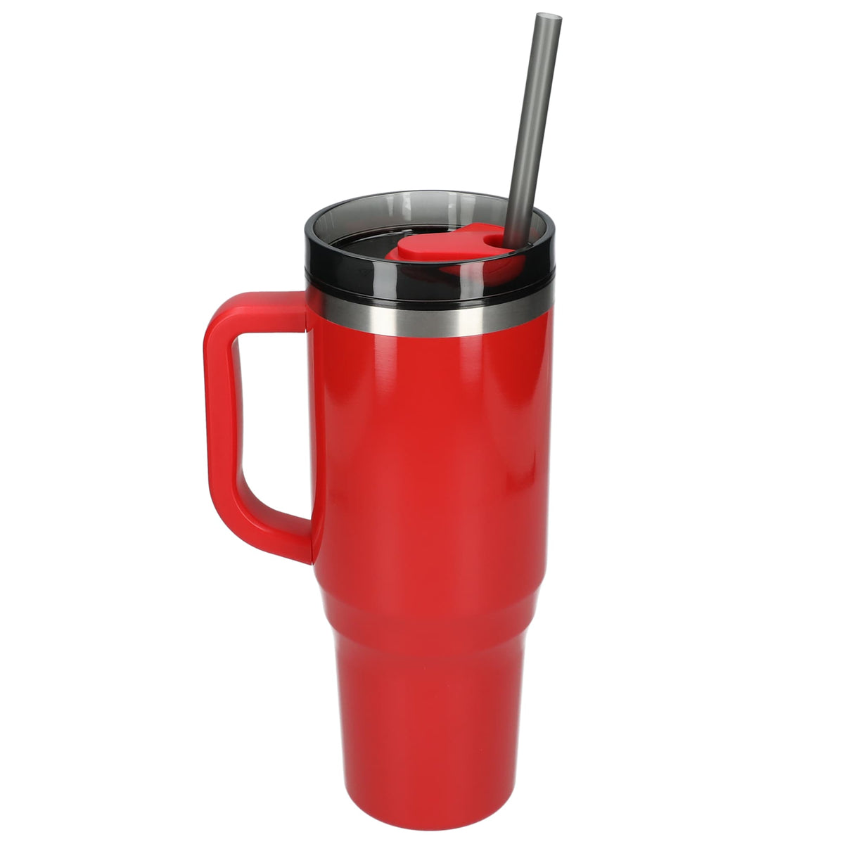 Thor Straw Tumbler with Handle, 40 oz - Red - Back