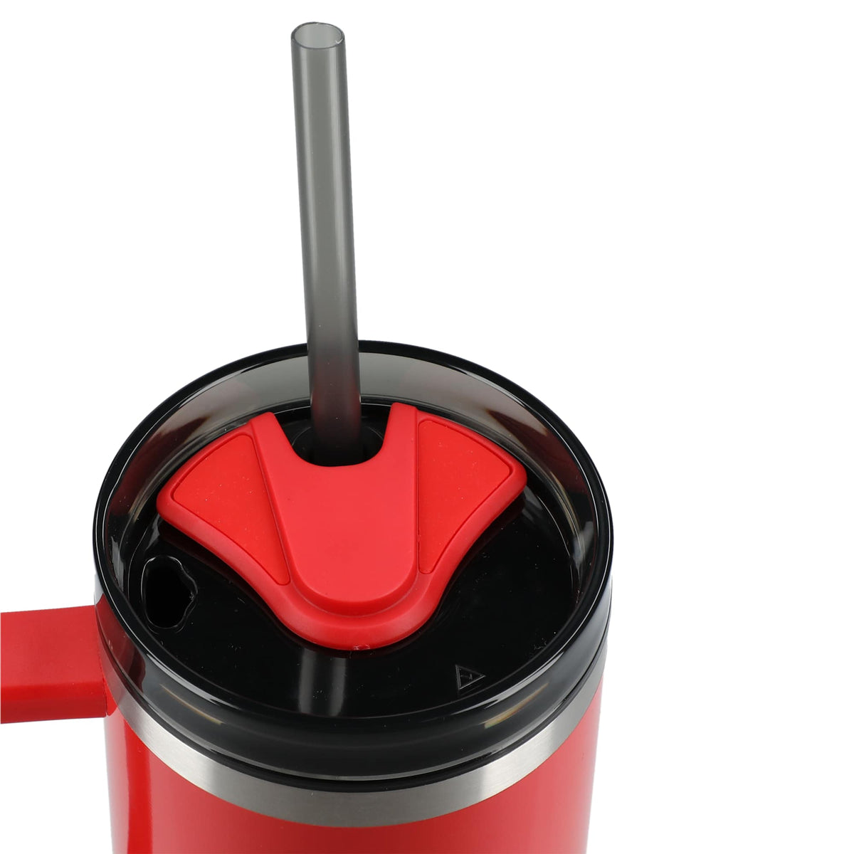 Thor Straw Tumbler with Handle, 40 oz - Red - Top 2