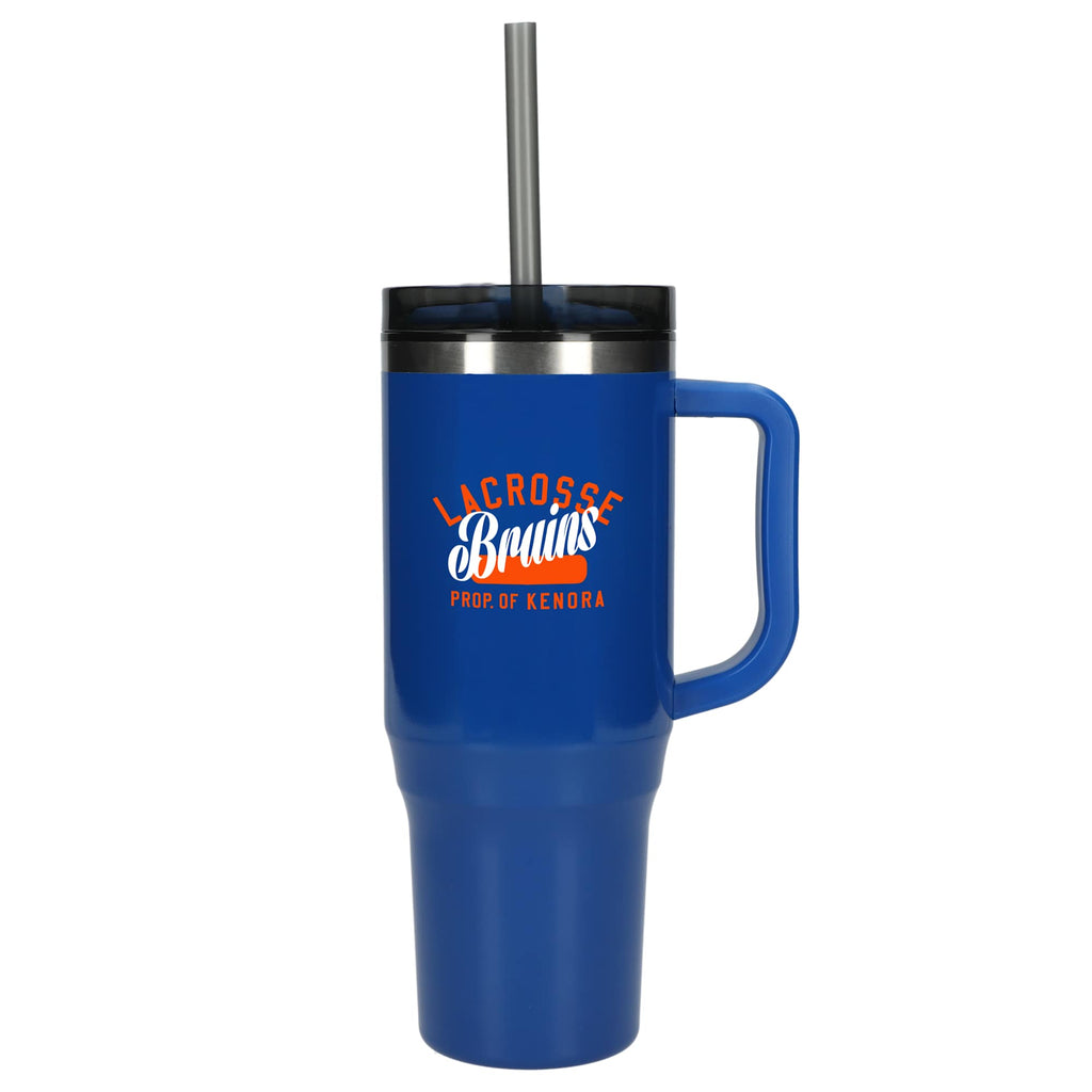 Thor Straw Tumbler with Handle, 40 oz - Royal - Front 2