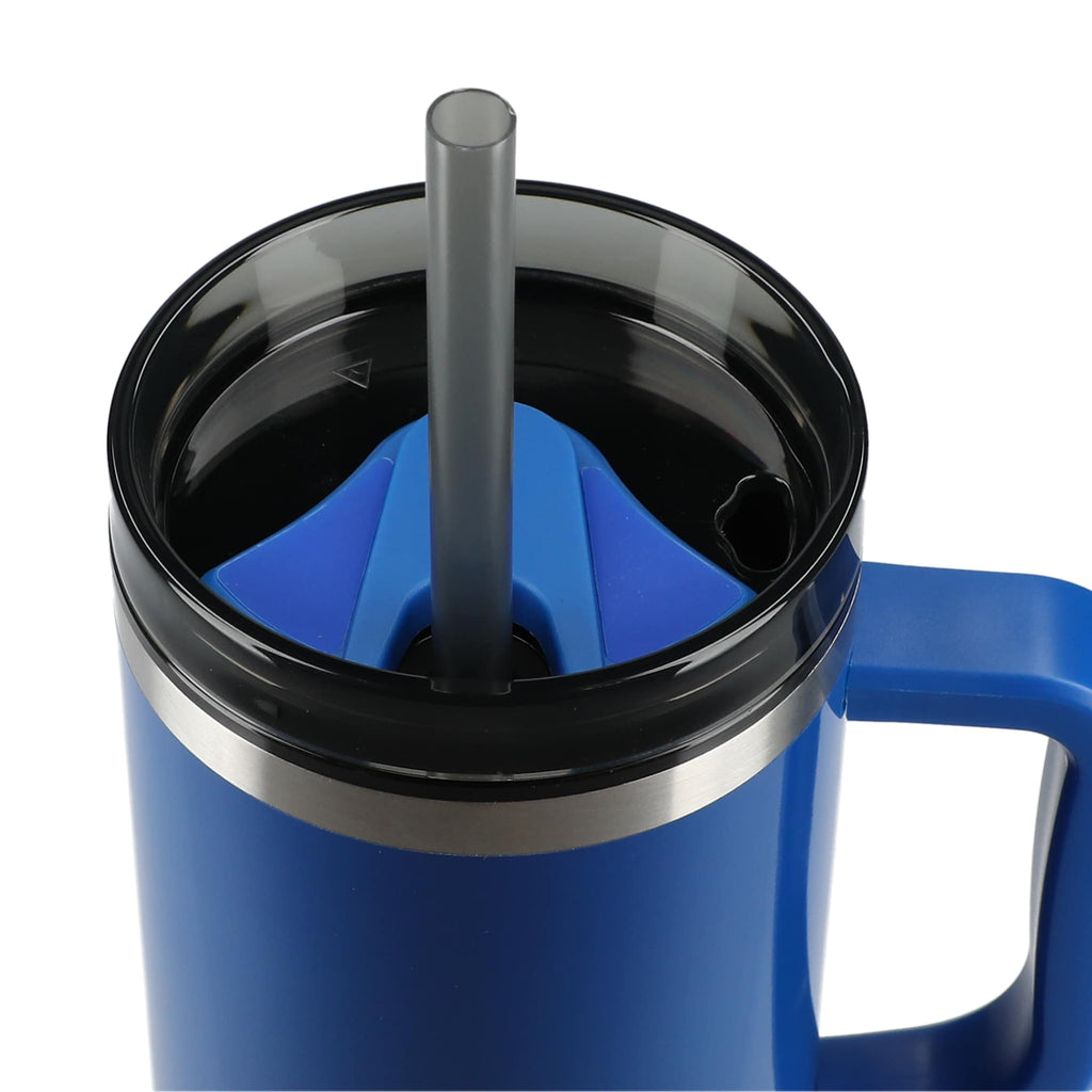 Thor Straw Tumbler with Handle, 40 oz - Royal - Top 2