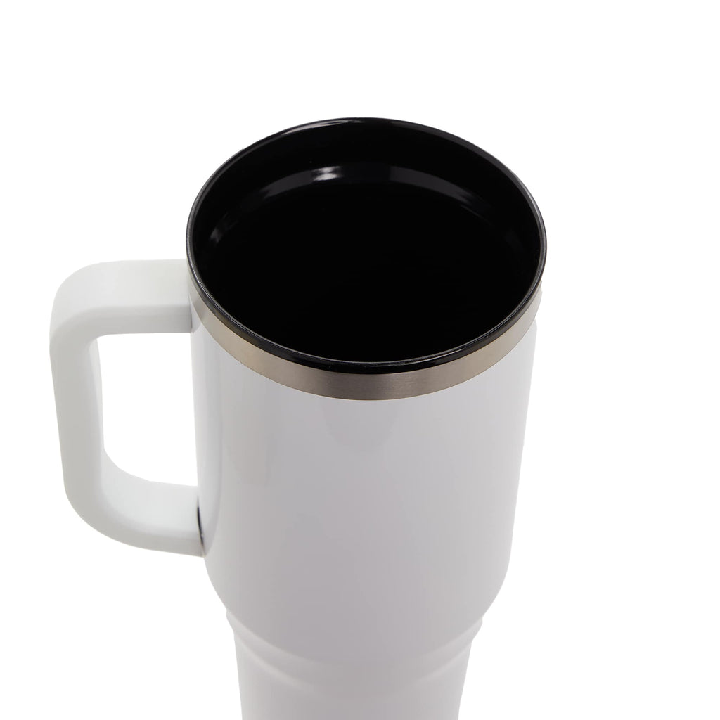 Thor Straw Tumbler with Handle, 40 oz - White - Top 2