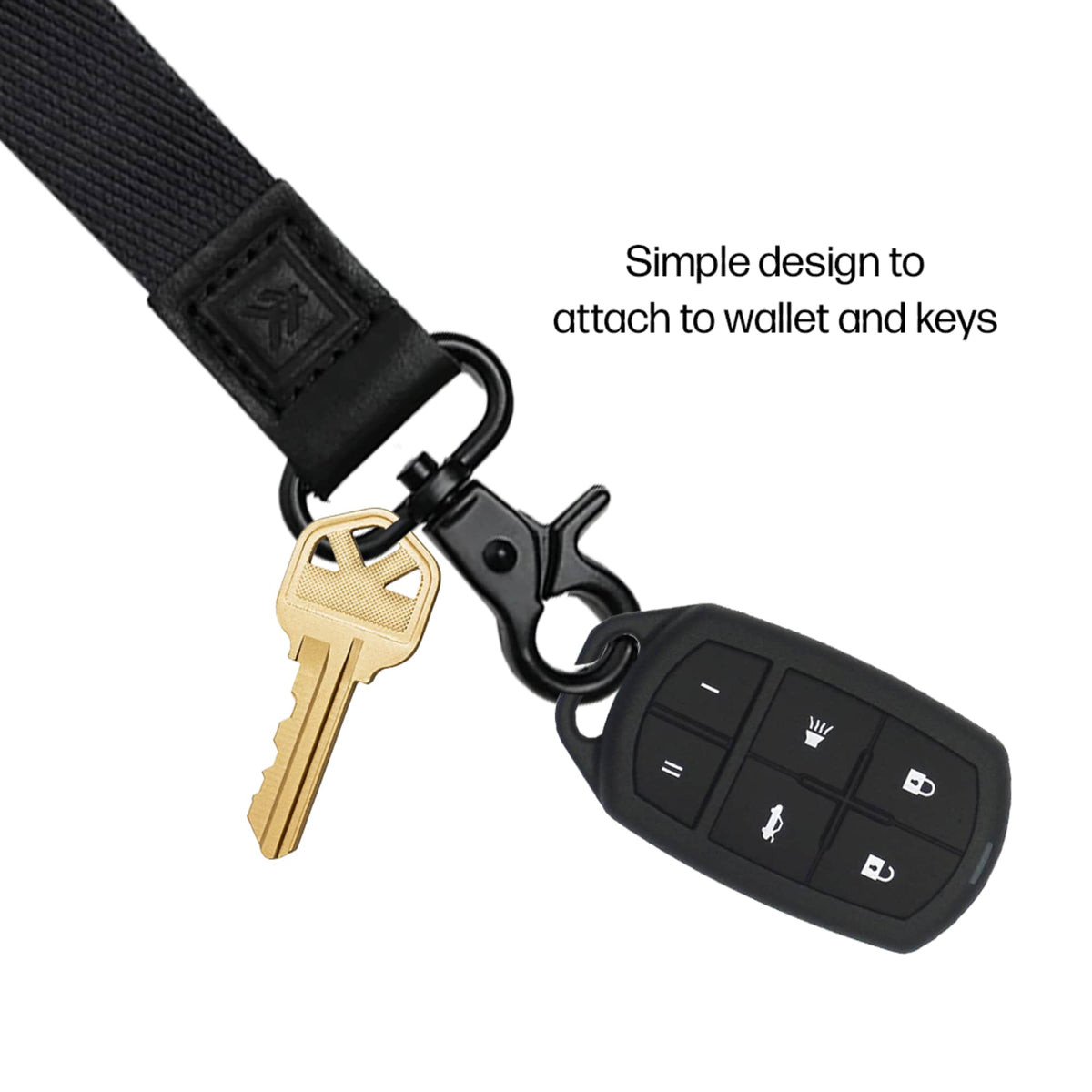 Thread Wallets Neck Lanyard with Leather Loop Transfer - Black - Photo 3