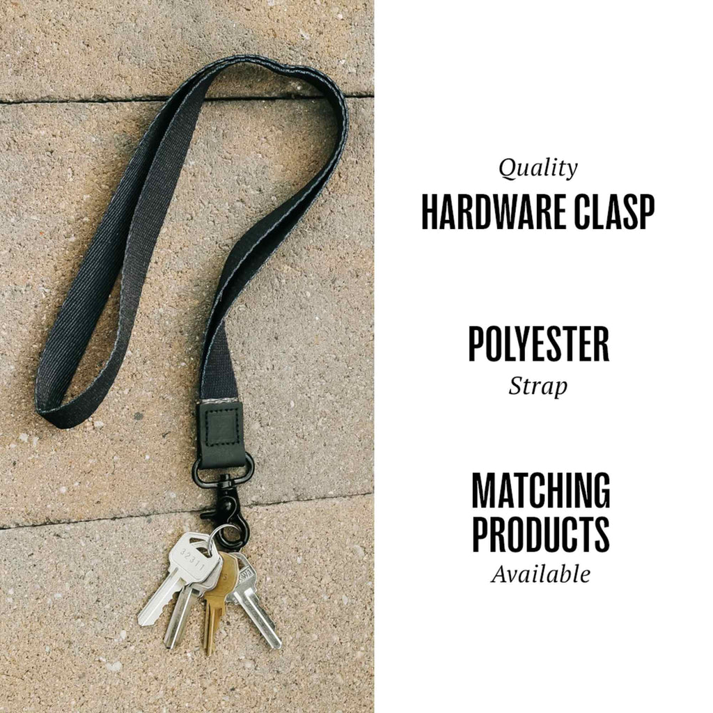 Thread Wallets Neck Lanyard with Leather Loop Transfer - Black - Photo 5